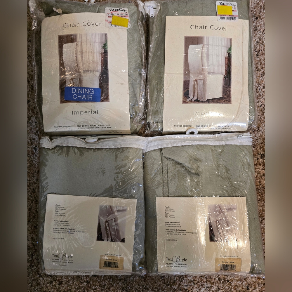 NWT Set of 4 Sage Chair Back Covers